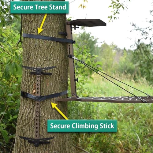 Huntury Climbing Stick Straps, Tree Stand Strap, Climbing Steps Replacement Strap, Climbing Stick Attachment, Quick, Easy and Quiet to Install, Treestand Accessessories For Hunting - style: Pack Of 2