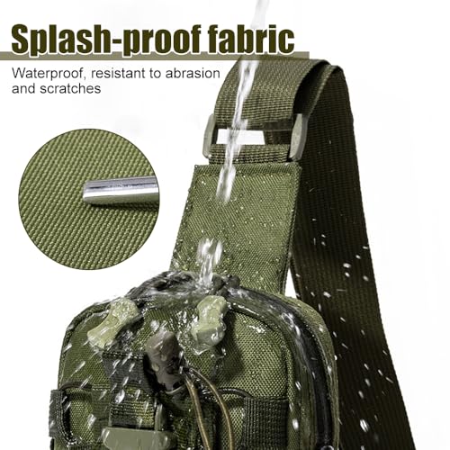 MiOYOOW Tactical Sling Bag, Waterproof Chest Pack Adjustable Crossbody Backpack for Men Women Outdoor Sports Climbing Camping - color: Black