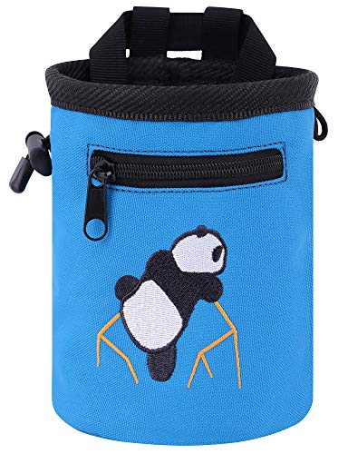 AMC Rock Climbing Panda Design Chalk Bag with Adjustable Belt - color: 7184_Dark Blue