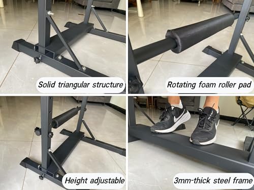 3-in-1 Dip Station, Bulgarian Split Squat & Calf Raise Stand with Heavy Duty Steel Frame | Home Gym Full Body Training Equipment