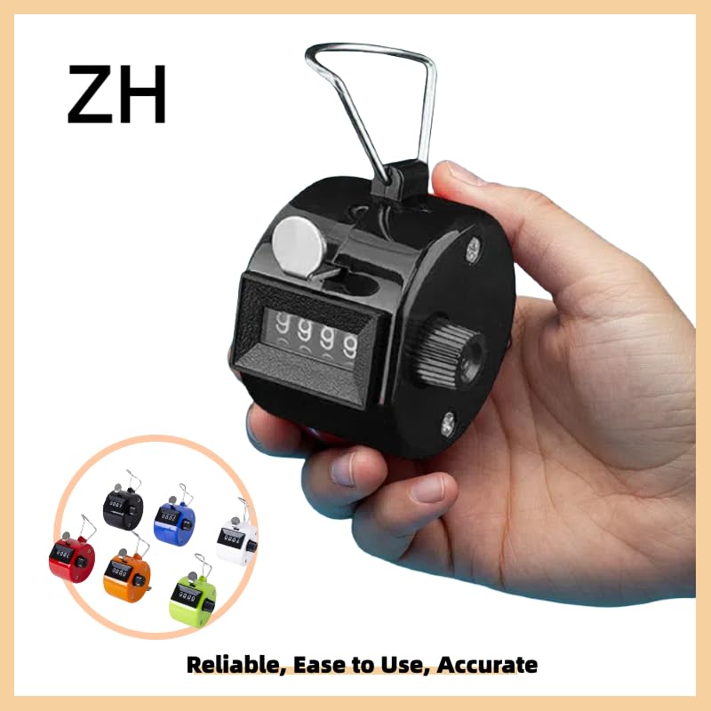 White Deer Hand Tally Counter 4 Digit Number Dual Clicker Golf Handy Convenient - color: MIX
