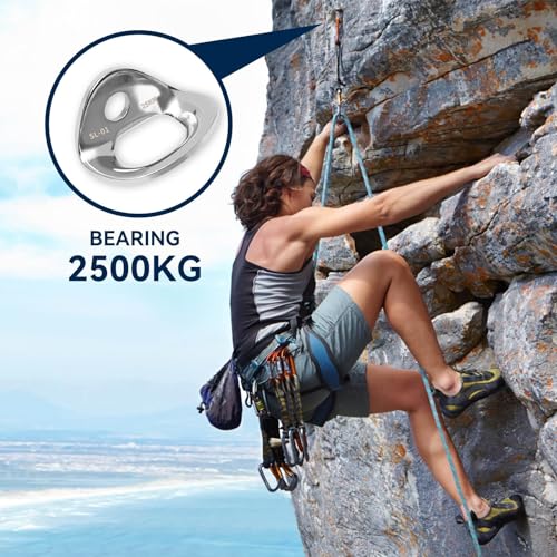 12 Pack 25kN 316 Stainless Steel Bolt Hanger, Professional Grade Rock Climbing Anchors for Rappelling, Cave Exploration Aerial Work, with Large Bearing Capacity for Outdoor Adventures