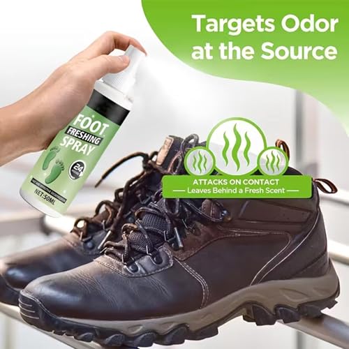 Shoe Odor Spray | 60ml Powerful Long-Lasting Remover,Shoe Smell Remover - for Leather Boots Footwear Tennis Hockey Closet Home Sneaker