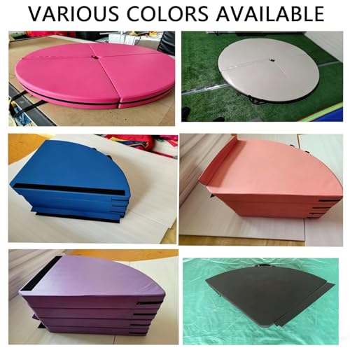 Foldable Pole Crash Mat, Pole Dance Mat, Anti-Collision Cushioned PU Leather Mat for Yoga, Gymnastics, Pole Dancing Black 4" Tx5.9'W