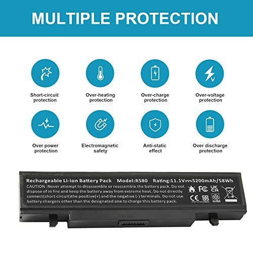 Futurebatt 6Cell AA-PB9NC6B AA-PB9MC6B AA-PB9NC6W AA-PB9NS6B Laptop Battery fit Samsung R420 R430 R468 R470 R480 RV510 RV511 RC512 R519 R520 R530 R540 R580 R730 Q320 Q430 Np550P5c Np365e5c - size: R580 8.86, 3.15, 1.38in