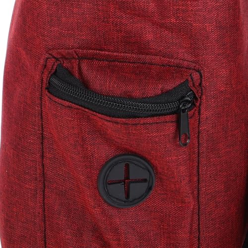 LIOOBO Burgundy Chalk Holder for Rock Climbing and Bouldering with Zipper Storage Pocket, Non-Toxic Pouch for Gymnastics and Weightlifting, Waist Belt Chalk Holder for Outdoor and Indoor