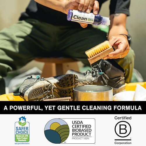 Jason Markk Essential Kit, Shoe Cleaner, 2-Piece Set, Deep Cleaning Solution & Durables Brush, Sneaker Care, Ideal for Footwear, Safe for Midsoles, Full-Grain Leather, Rubber, Plastic, and More, 4oz