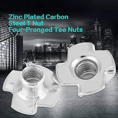 T Nuts zinc Plated Steel, 100PCS Rock Climbing Holds T Nuts Four Pronged Tee Nuts for Furniture Cabinets and Rock Climbing Holds (M4) - size: M4