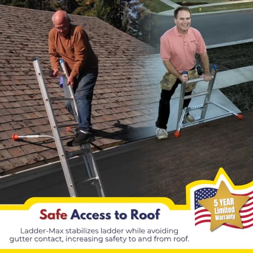 Ladder Stabilizer, American Made Heavy Duty Standoff Fits Most Ladders, Secure Roof and Wall Extension Accessory, Gutter Protection Tool, 25 Years Proven Safety, 5 Year Limited Warranty