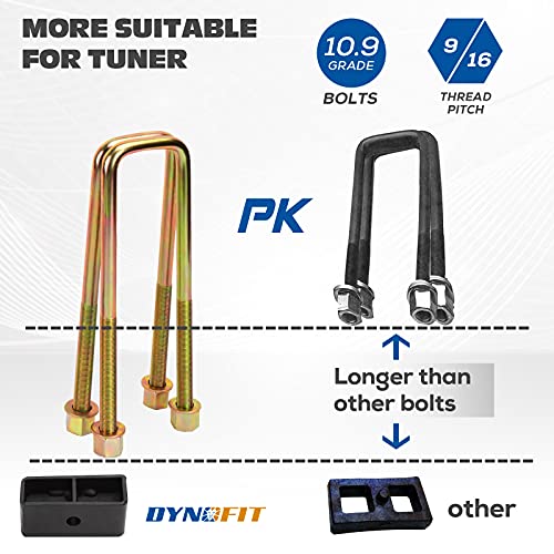 Dynofit 3" Front & 2" Rear Lift Kits for 2007-2024 Silverado 1500 Sierra 1500 (2WD/4WD), Full Suspension Leveling Kit with Front Strut Spacers and Block U-Bolt Set - size: 3 inch front / 2 inch rear
