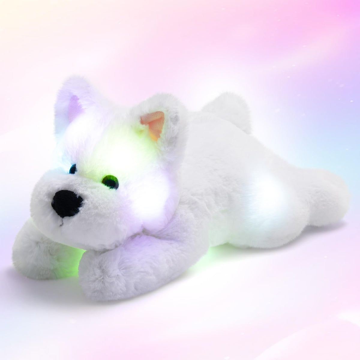 Light up West Highland White Terrier Dog Stuffed Animal Glowing Puppy Plush