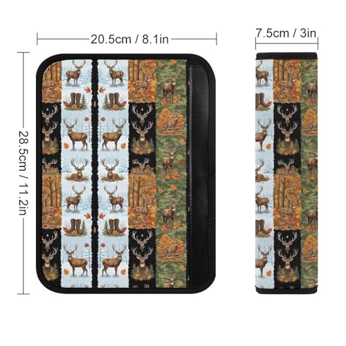 2 Pack Deer Camo Hunting Deers Seat Belt Shoulder Pad Breathable Shoulder Harness Cover for Child, All Vehicles, Neck and Shoulder Support - color: Pattern 1067