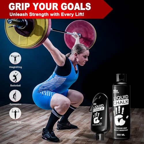 Pro Grade Liquid Chalk 2 oz or 12 oz Mess-Free Gym Chalk for Weightlifting, Gymnastics, Rock Climbing, Dancing, Dries in Seconds - style: 2 oz - 8 Pack