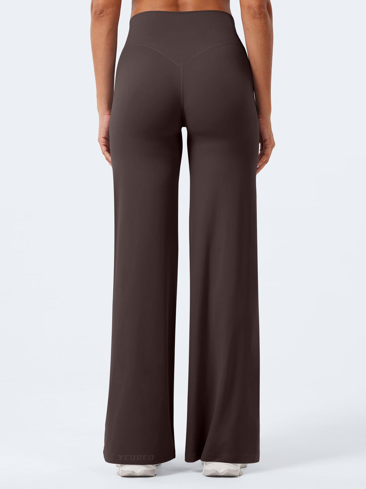 YEOREO Workout Womens Straight Leggings 31.5" Eddiy Yoga Pants Dark Brown S