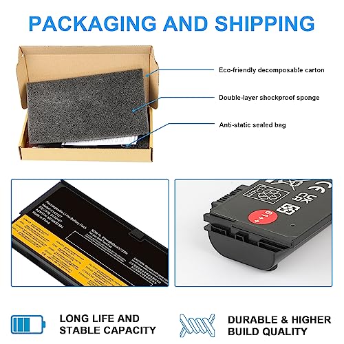 72Wh 61++ 01AV427 01AV425 Battery for Lenovo ThinkPad T480 T470 P51S P52S T570 T580 A485 A475 TP25 Series SB10K97584 SB10K97585 01AV490 01AV492 X50M08812 4X50M08812 01AV422 01AV423 01AV428 - size: 8.2*2.6*1inch