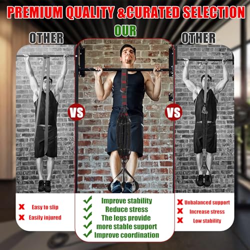 Pull Up Assistance Bands Heavy Duty Pull Up Workout Band with Feet Rest 4 Pull Up Bands Assistance Bands for Pull-Up Body Stretching Home Fitness