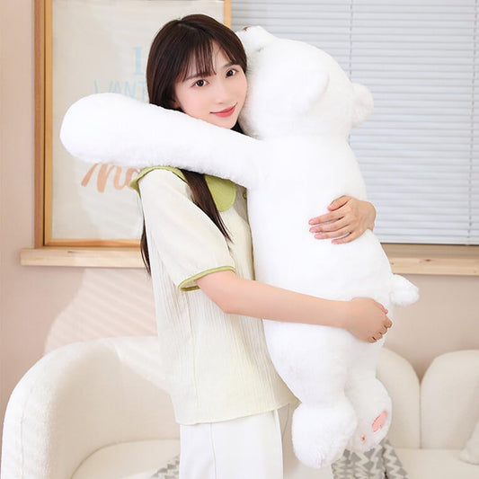 SNOWOLF Large Weighted Bear Stuffed Animals, 31.5" White Bear Plush Throw Pillow Super Cute Kawaii Plushie Polar Bear Hugging Toys Gifts for Boys Girls Adults, 80cm, White