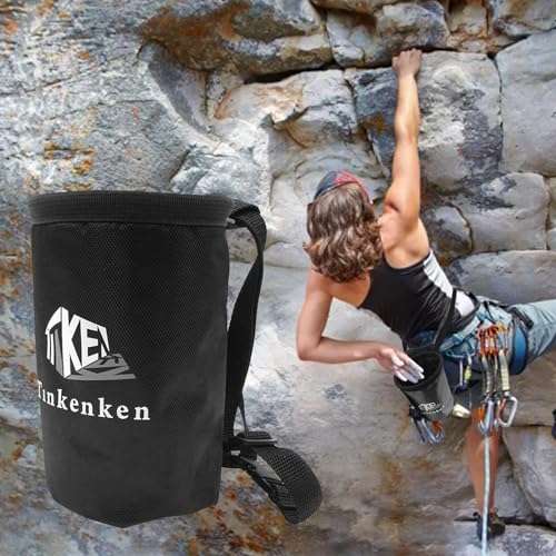 Rock Climbing Chalk Bag | Drawstring Rock Bucket Bag - High Capacity, Leakproof Magnesia Sack with Adjustable Carabiner, Rock Climbing Gear Equipment for Weight-Lifting