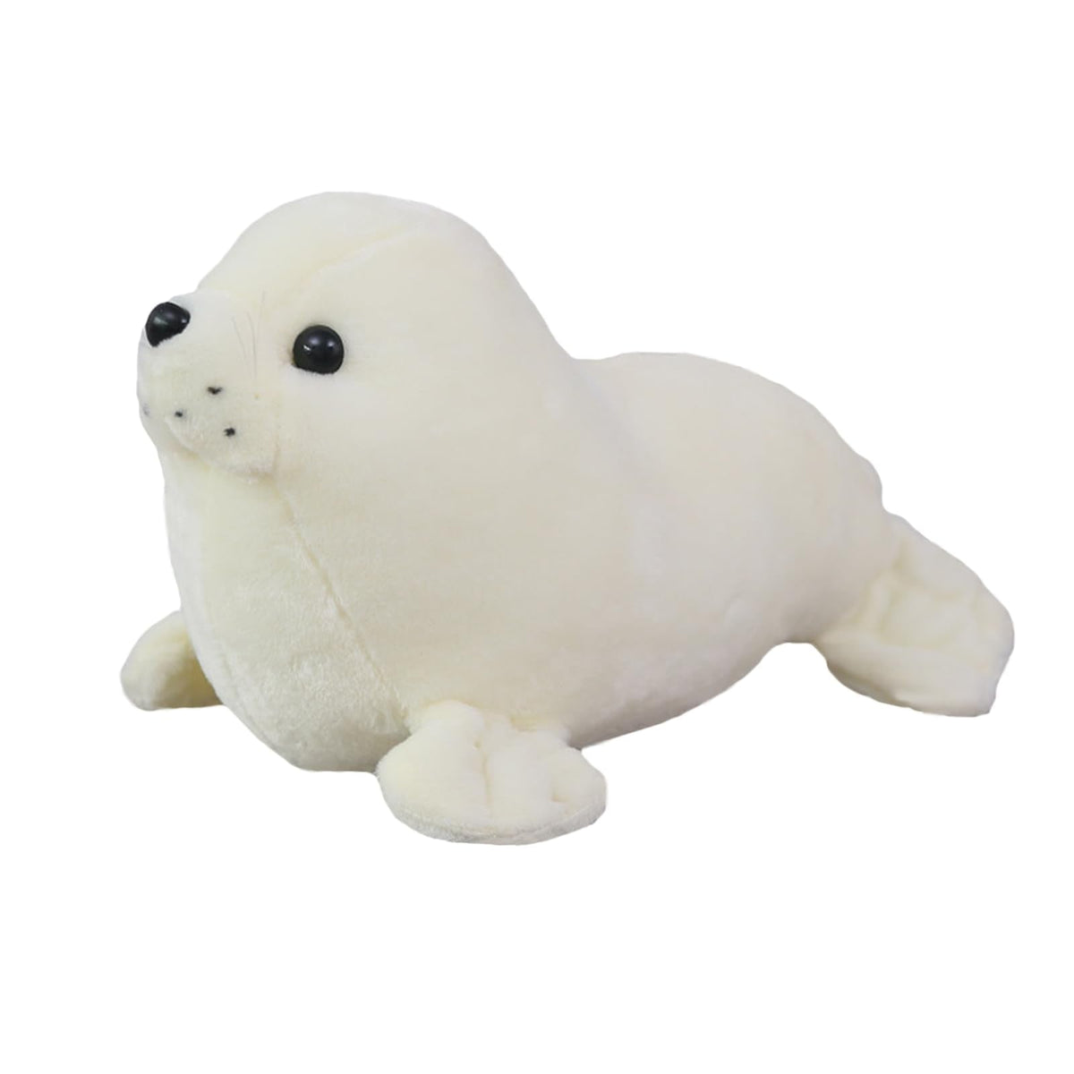 zhidiloveyou Seal Plush Stuffed Animal White Cute Seal Toy Pillow Doll, 15"