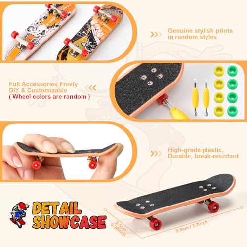 CS COSDDI Finger Skateboard Park Kits,14 in 1 Skateboard Finger Toys with 8 Finger Skateboards & 14 Skatepark Deck Ramp,Finger Bike for Boys or Girls Gift,Mini Finger Skateboards Ramp Accessories Set | Build custom skatepark layouts with 14 modular ramps,