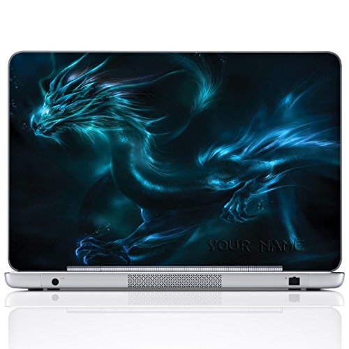 Custom Design Personalized Laptop Skin Sticker Cover Art Decal, Customize Size & Text (13 Inch, Blue Dragon) - color: Blue Dragon, size: 13 Inch