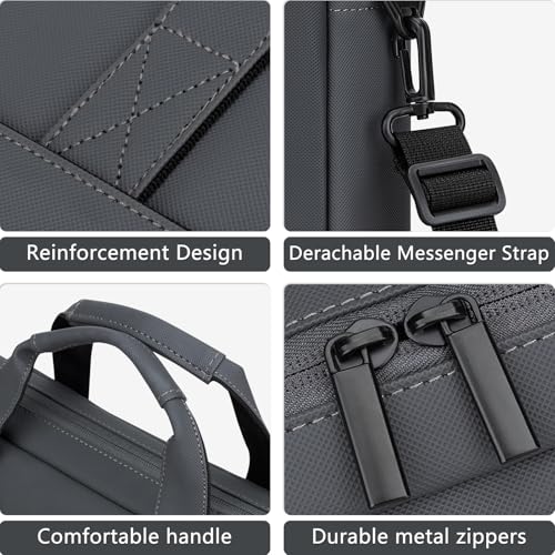 14 15 inch Laptop Carrying Shoulder Bag Waterproof Briefcase Compatible with MacBook Acer ASUS HP Surface Dell Chromebook, Gray - color: Gray, size: 14"-15"