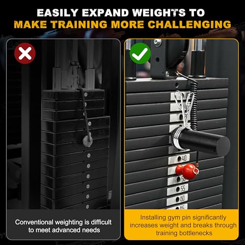 EVERYMATE Weight Stack Pin, Gym Pins for Weight Stack Machine, Weight Stack Extender Pin for Commercial Gym and Home Gym, Strength Training Equipment Attachments - color: ‎Dia:10mm Length:110mm