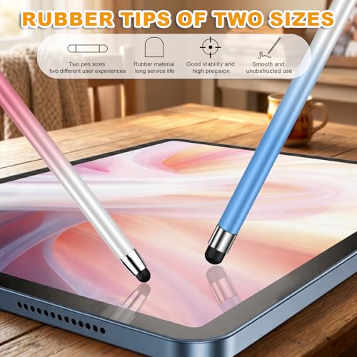 Stylus (10 Pcs), 2-in-1 Stylus Pen for Touch Screen, High Precision and Sensitivity, Suitable for iPad/iPhone/Samsung/Android Smartphone and Tablets, Compatible with All Touch Screen - color: Gradient
