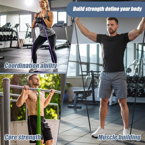 8pcs Pull Up Assistance Bands Set 5pcs Resistance Bands & 2pcs Thin Pull Up Band & Cloth Bag Gym Exercise Workout Band for Men Working Out Stretching Physical Therapy Muscle Training Shape Body