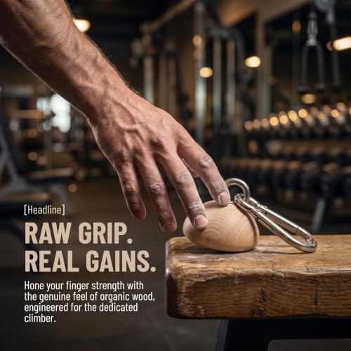 Wooden Half Sphere Grip Strengthener for Climbers, Ergonomic Hand Grip Strength Training Ball with Slip Resistant Surface and Natural Wood Texture, for Rock Climbing and Fitness