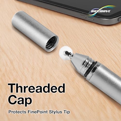 BoxWave Stylus Pen Compatible with LG Gram 16 2-in-1 (16T90P) - FineTouch Capacitive Stylus, Super Precise Stylus Pen - Metallic Silver
