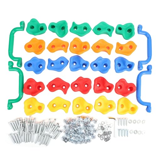 SUNGOOYUE Rock Climbing Holds Plastic Ergonomic Design Colorful Set for Indoor Outdoor Climbing Walls with Tactile Grip Skin Friendly Textured Surface