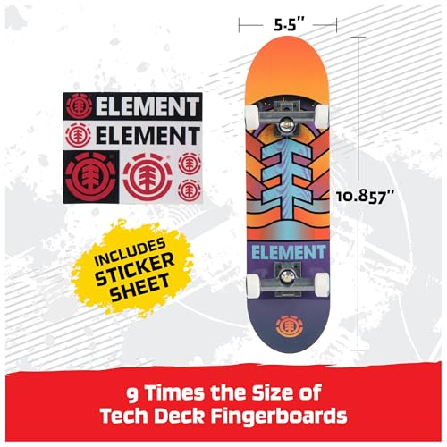 TECH DECK Element Handboard, Authentic Mini Skateboard | 9x Larger than a Fingerboard, Hands Only, Authentic Graphics, Die-Cast Trucks, Skateboard Gifts for Kids & Collectors Ages 6+ - style: Element