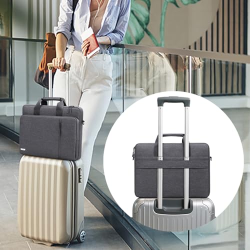 TECOOL 14 Inch Laptop Bag, 360 Protective Case Sleeve Messenger Bag | Waterproof Computer Briefcase with Shoulder Strap for 14 Inch Acer ASUS Lenovo HP Dell Laptop, MacBook Air 15,Dark Grey - color: Dark Grey, size: 14-15 Inch