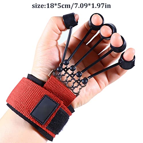 Finger Stretcher Exerciser Grip Strength Trainer 60lb Finger Extensor Trainer Finger Resistance Band Finger Strengthener for Hand Red 18x5 Cm