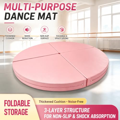 Pole Dance Mat, Folding Pole Crash Mat for Home, PU Leather Skid Proof Covering, Portable Safety Round Dancing Cushion for Home Studio Fitness - size: 120x3cm/47.2x1.2in