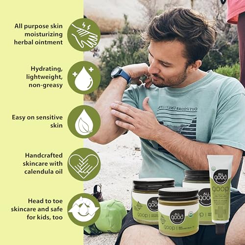All Good Goop Organic Skin Care Recovery Balm - All Purpose Ointment w/Calendula, Lavender, Beeswax - Chafing Cream, Dry Skin Salve, Cracking Lip Moisturizer - Soothes, Hydrates & Calms - 2oz, 2-pack - size: 2 Ounce (Pack of 2)