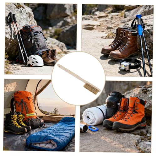 STOBAZA Rock Climbing Brush with Wood Handle and Boars Bristle for Powerful Scrubbing and Comfortable Grip, for Indoor Rock Climbing and Bouldering Hold Cleaning