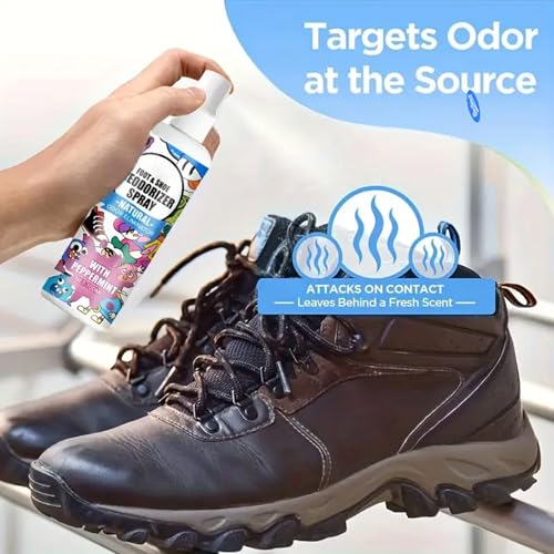 Shoe Spray Deodorizer 100ml Shoe Smell Eliminator Spray | Footwear Odor Removal Mist for Travel Hiking Home Tennis Leather Fabric Canvas Sneaker