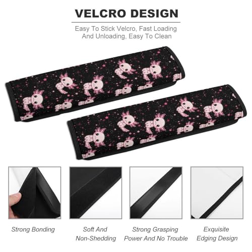 2 Pack Purple Pink Star Cute Animal Axolotl Car Seat Belt Pad Breathable Shoulder Harness Cover for Adult Use, Stroller Pushchair High Chair, Pressure Relief - color: Pattern 1075