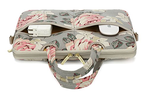 White Rose Patten water resistant Laptop Shoulder Messenger Bag Case Sleeve for 15 Inch 15.6 Inch Laptop,Laptop Briefcase - color: White Rose, size: 15-15.6 Inch