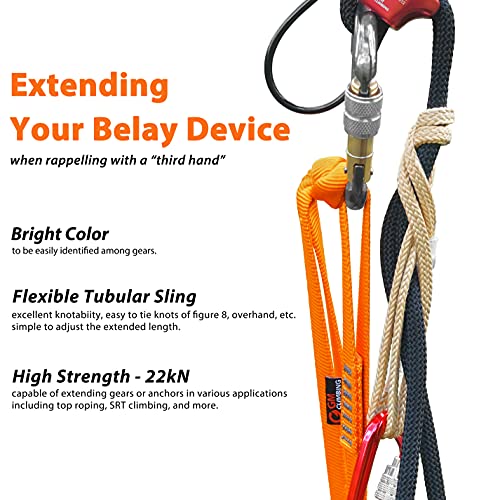 GM CLIMBING 16mm Nylon Sling Runner 22kN / 4950lbf CE UIAA Certified - color: Gray, size: 120cm / 48inch | Single Unit