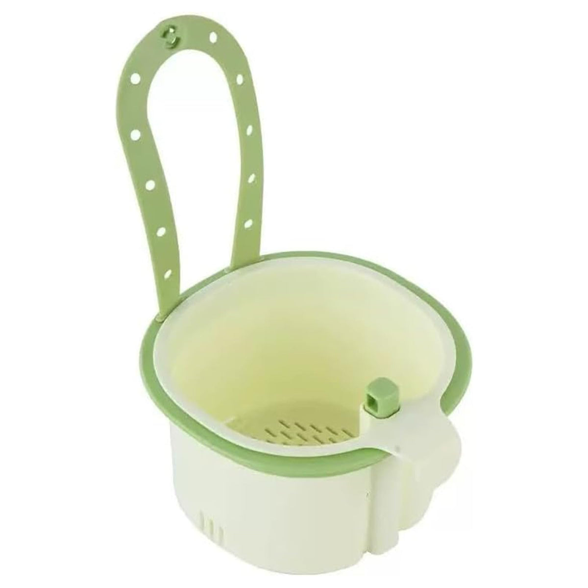Hanging Sink Strainer Basket with Openable Bottom Cover, Kitchen Faucet Hanging Strainer, Press Automatic Dumping Basket (Green)