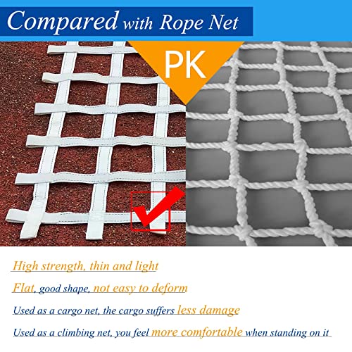 Climbing Cargo Net Heavy Duty,Ninja Net,Rope Ladder for Kids Outdoor Treehouse Backyard Playground Indoor Obstacle Webbing Net for Swing Set Jungle Gym Accessories for Slacklines,White - size: 3x8ft/0.9x2.4m