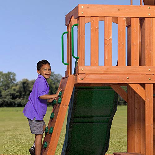 17'' Green Playground Handles Indoor Kids Monkey Bars Ladders 6 Pack | Heavy Duty Solid Steel, Bright Color Smooth Glossy Powder Coated, Comfy Secure Handle Bar for Playset SwingSet Climbing Frame - color: Green