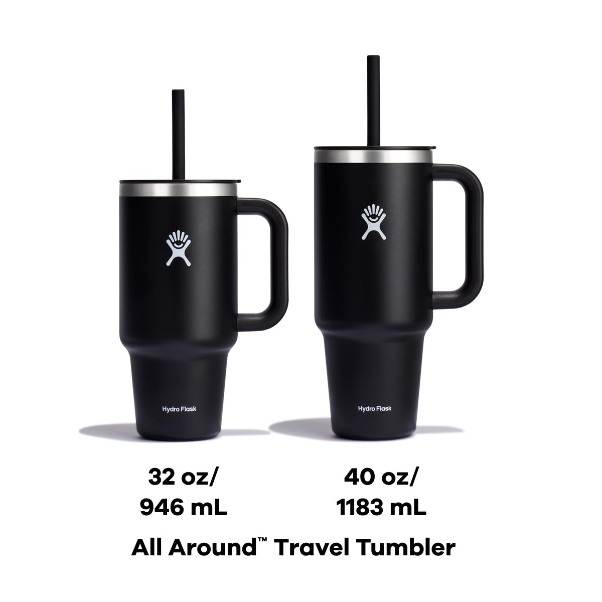 Hydro Flask Travel Tumbler with Handle, Lid and Straw - Insulated Stainless Steel in 40 Oz Agave