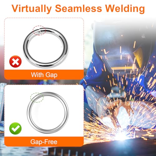 BEYOURD Metal O Rings, 304 Stainless Steel Welded Hardware Rings for Dog Collars & Leashes, Macrame, Ropes, Hanging Straps - color: Id150mm, size: WD12mm