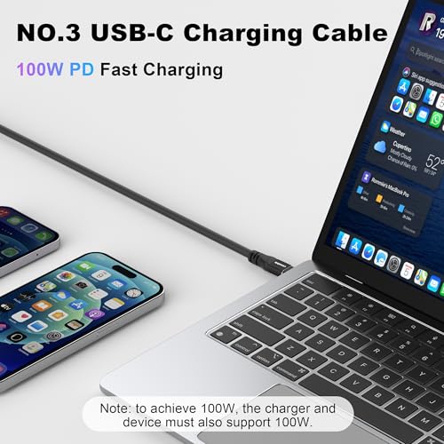 USB C to Ethernet Cable 4FT, 2-in-1 USB C to RJ45 Adapter (1Gbsp Ethernet) & USB C Cable (10G/4K/100W), Thunderbolt 4/5 Compatible, Ideal for MacBook, iPad Pro, XPS, Surface Pro, Essential for Travel - size: 4 FT