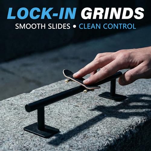 Fingerboard Rail, 11" Metal Round Grind Rail for Finger Skateboards, Solid Steel Obstacle with Weighted Base & Non-Slip Pads, Portable Desk Skatepark Accessory for Tricks, Grinds & Slides - size: round