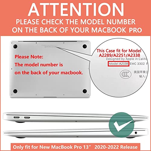 CISSOOK for MacBook Pro 13 Inch M2 M1 Case 2023 2022-2020 Release Green | Hard Shell Case with Keyboard Cover +Screen Protector for MacBook Pro 13 A2338 A2251 A2289 with Touch Bar -Clear Green - color: Clear Green
